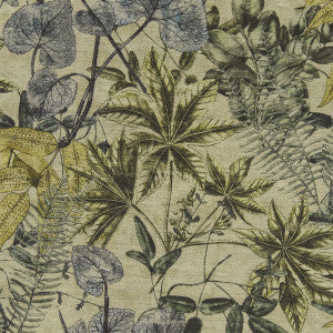 Madagascar Mineral/Citron by Clarke And Clarke Fabric