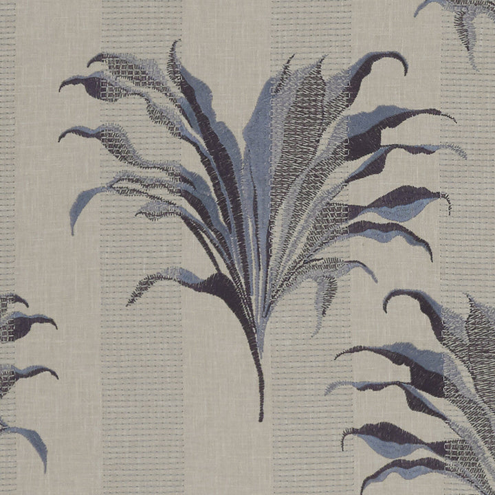 Palma Denim/Midnight by Clarke And Clarke Designer Fabric CLARKE & CLARKE EXOTICA POLYESTER - 52%;COTTON - 48% India Horizontal: 17 and Vertical: 12.875 54 - Swanky Fabrics -