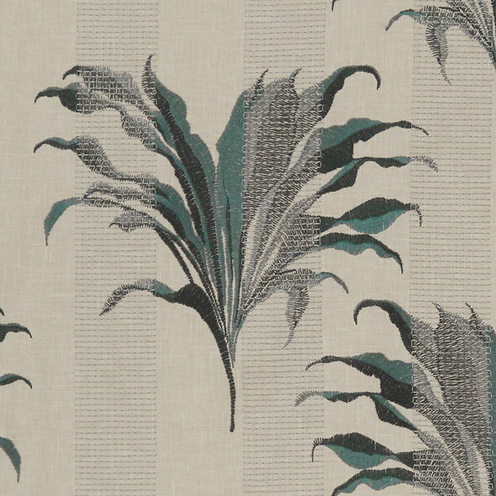 Palma Kingfisher by Clarke And Clarke Designer Fabric CLARKE & CLARKE EXOTICA POLYESTER - 52%;COTTON - 48% India Horizontal: 17 and Vertical: 12.875 54 - Swanky Fabrics -