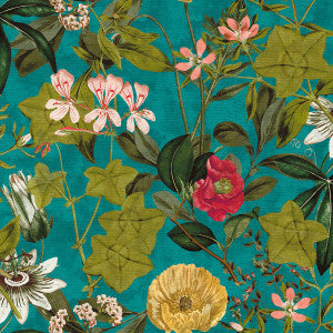 Passiflora Kingfisher by Clarke And Clarke Fabric
