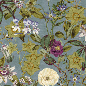 Passiflora Slate/Amethyst by Clarke And Clarke Fabric