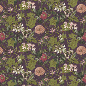 Passiflora Mulberry Velvet by Clarke And Clarke Fabric