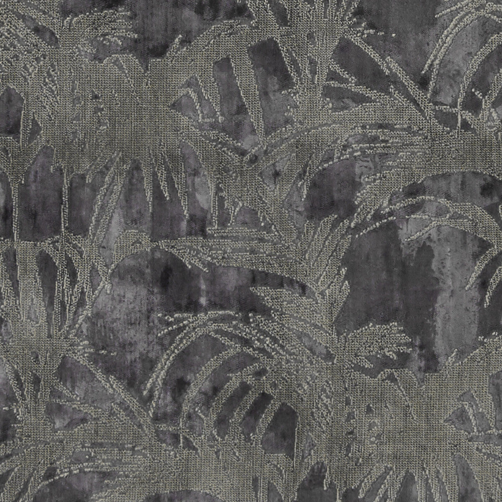 Tropicale Charcoal by Clarke And Clarke Fabric CLARKE & CLARKE EXOTICA POLYESTER - 63%;VISCOSE - 21%;COTTON - 16% India HEAVY Horizontal: 13.625 and Vertical: 15.75 54 - Fabric Carolina -