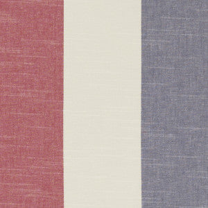Buckton Denim/Red by Clarke And Clarke Fabric