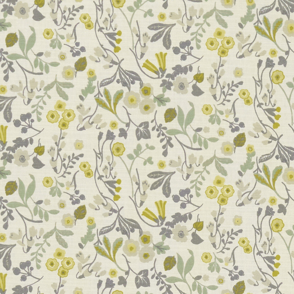 Ashbee Forest/Chartreuse by Clarke And Clarke Fabric CLARKE & CLARKE SHERWOOD COTTON - 100% Turkey MEDIUM Horizontal: and Vertical: 54 - Fabric Carolina -