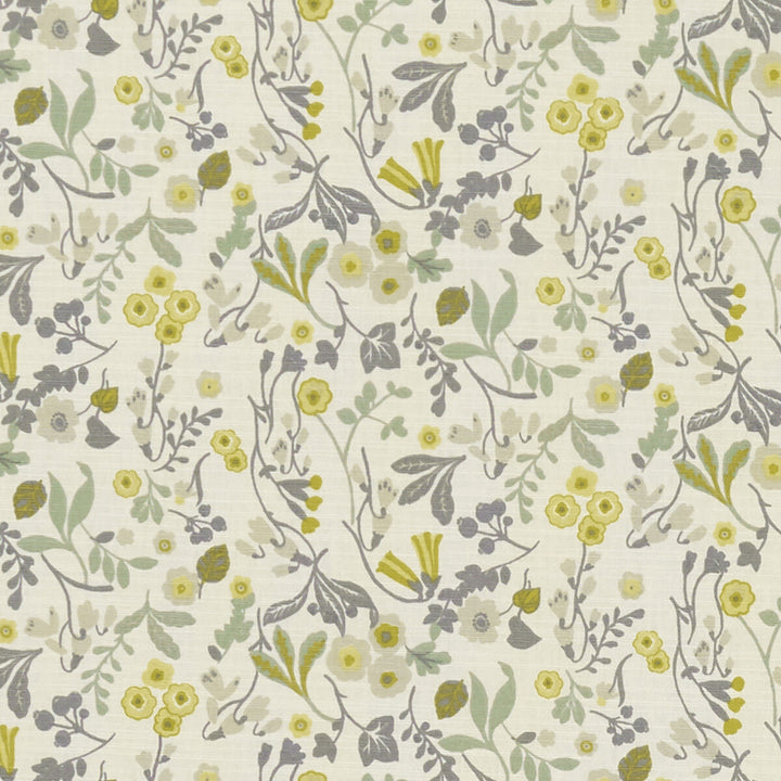 Ashbee Forest/Chartreuse by Clarke And Clarke Fabric CLARKE & CLARKE SHERWOOD COTTON - 100% Turkey MEDIUM Horizontal: - and Vertical: - 54 - Fabric Carolina -
