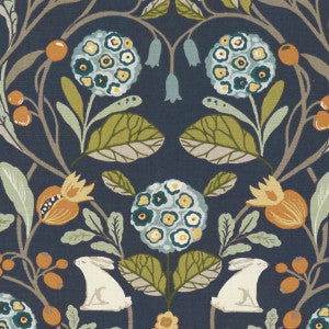 Forester Denim/Spice by Clarke And Clarke Fabric