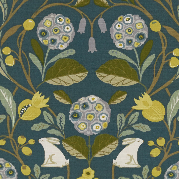 Forester Forest/Chartreuse by Clarke And Clarke Fabric CLARKE & CLARKE SHERWOOD COTTON - 100% Turkey MEDIUM Horizontal: 18 and Vertical: 16.1 54 - Fabric Carolina -