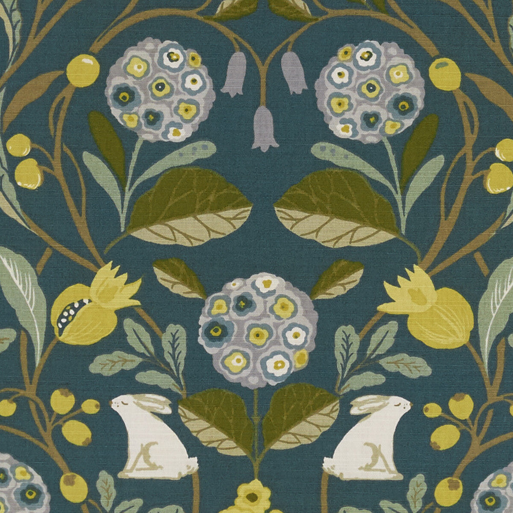 Forester Forest/Chartreuse by Clarke And Clarke Fabric CLARKE & CLARKE SHERWOOD COTTON - 100% Turkey MEDIUM Horizontal: 18 and Vertical: 16.1 54 - Fabric Carolina -