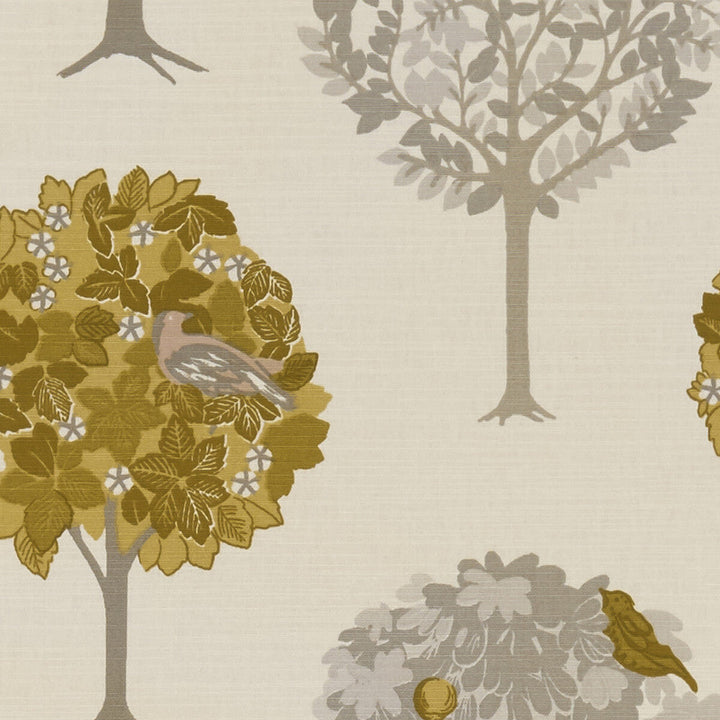 Sherwood Ochre by Clarke And Clarke Designer Fabric CLARKE & CLARKE SHERWOOD COTTON - 100% Turkey MEDIUM Horizontal: 13.5 and Vertical: 25 54 - Swanky Fabrics -