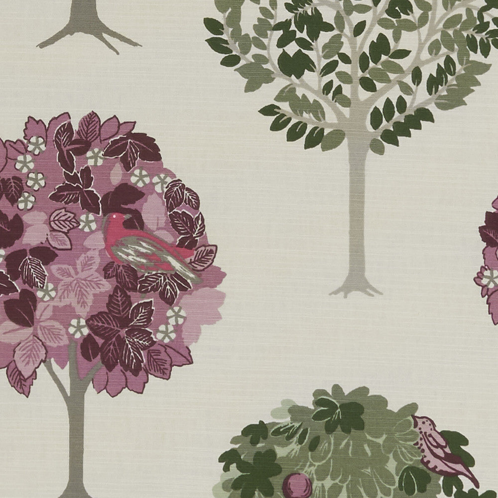 Sherwood Plum by Clarke And Clarke Fabric CLARKE & CLARKE SHERWOOD COTTON - 100% Turkey MEDIUM Horizontal: and Vertical: 54 - Fabric Carolina -
