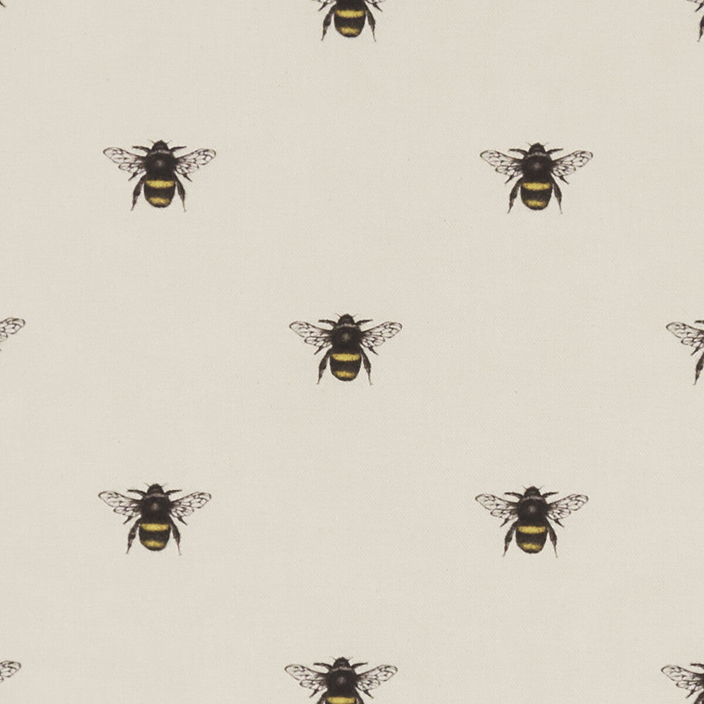Abeja Ivory by Clarke And Clarke Fabric CLARKE & CLARKE EDEN COTTON - 90%;LINEN - 10% Spain MEDIUM Horizontal: 6.75 and Vertical: 6.375 54.375 - Fabric Carolina -