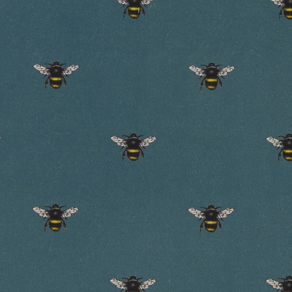 Abeja Teal by Clarke And Clarke Fabric CLARKE & CLARKE EDEN COTTON - 90%;LINEN - 10% Spain MEDIUM Horizontal: 6.75 and Vertical: 6.375 54.375 - Fabric Carolina -
