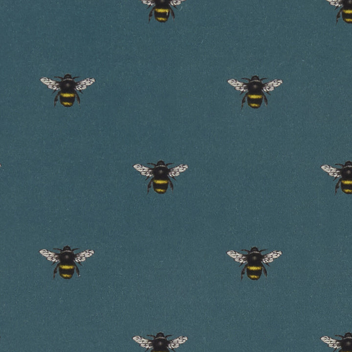 Abeja Teal by Clarke And Clarke Fabric CLARKE & CLARKE EDEN COTTON - 90%;LINEN - 10% Spain MEDIUM Horizontal: 6.75 and Vertical: 6.375 54.375 - Fabric Carolina -