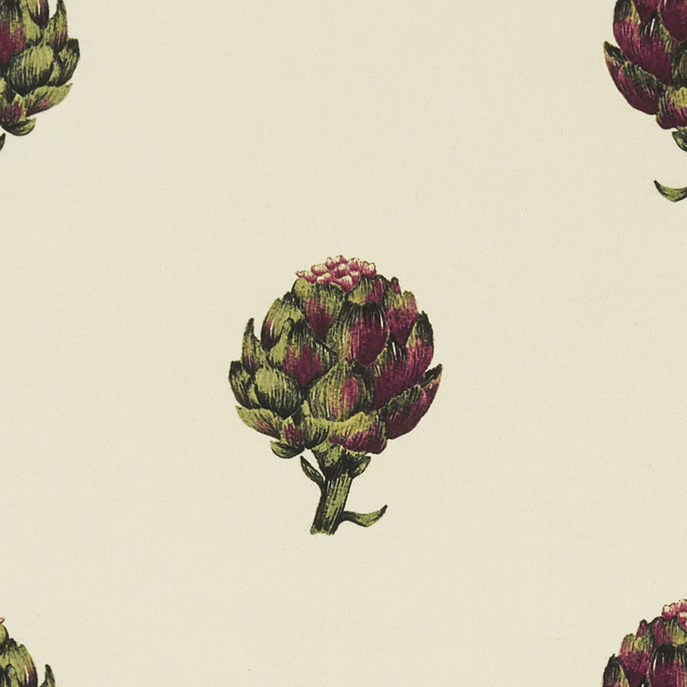 Artichoke Ivory by Clarke And Clarke Fabric CLARKE & CLARKE EDEN COTTON - 90%;LINEN - 10% Spain MEDIUM Horizontal: 13.375 and Vertical: 12.25 54.375 - Fabric Carolina -
