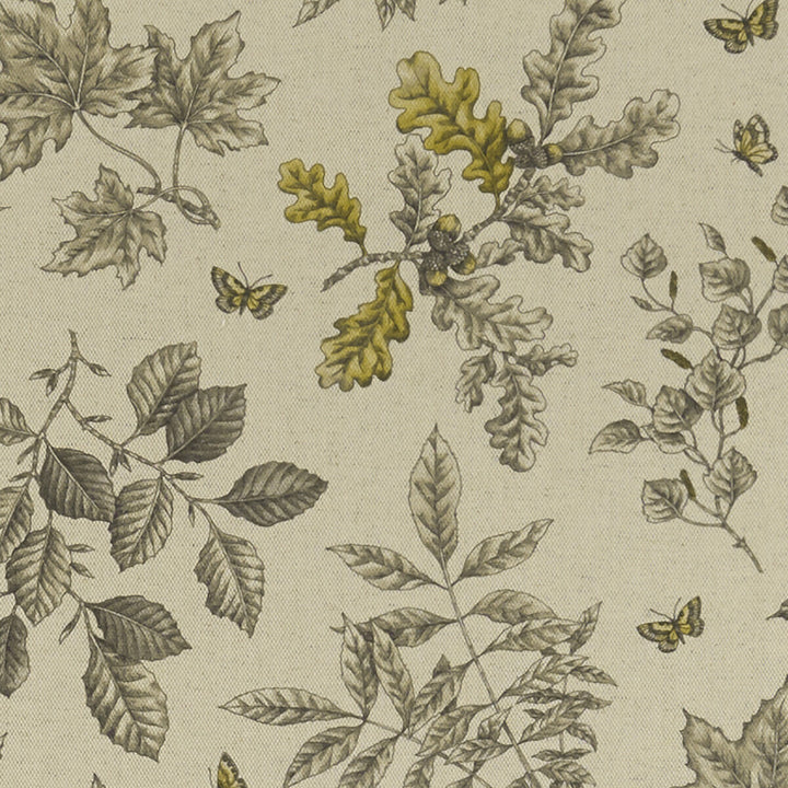 Hortus Charcoal/Ochre by Clarke And Clarke Fabric CLARKE & CLARKE EDEN COTTON - 90%;LINEN - 10% Spain MEDIUM Horizontal: 13.375 and Vertical: 23.625 54.375 - Fabric Carolina -