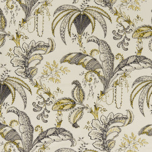 Ophelia Charcoal/Ochre by Clarke And Clarke Fabric