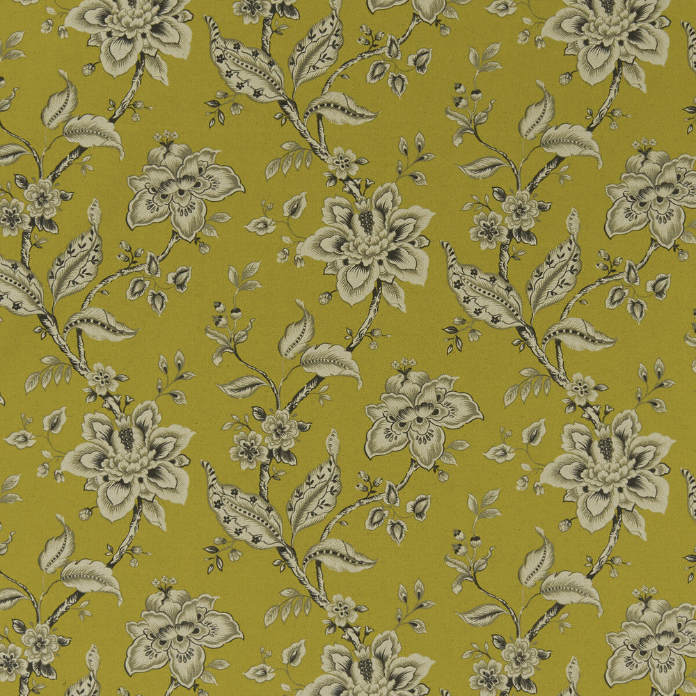 Palampore Chartreuse by Clarke And Clarke Fabric CLARKE & CLARKE EDEN COTTON - 90%;LINEN - 10% Spain MEDIUM Horizontal: 17.75 and Vertical: 16.625 54.375 - Fabric Carolina -