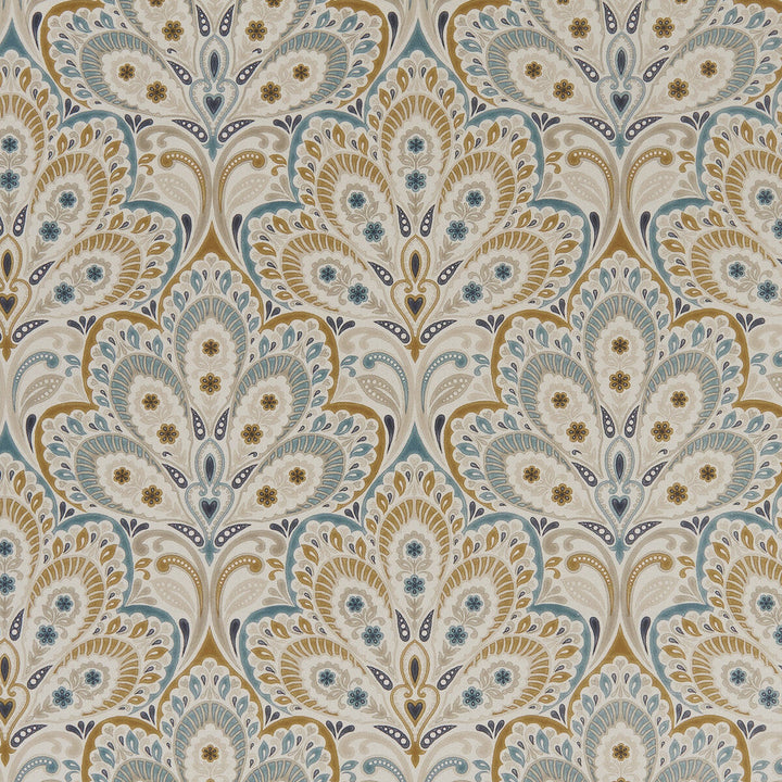 Persia Teal/Spice by Clarke And Clarke Fabric Clarke And Clarke Fabric Persia Teal/SpiceFabric CLARKE & CLARKE EDEN COTTON - 90%;LINEN - 10% Spain </p><p>Repeat: H: 13.375, V: 13.5 54.375 - Fabric Carolina -