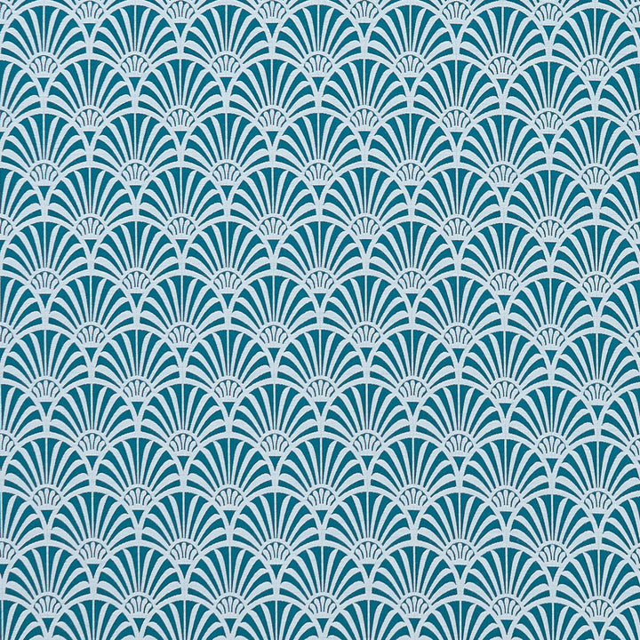 Zellige Teal by Clarke And Clarke Fabric CLARKE & CLARKE PRINCE OF PERSIA POLYESTER - 35%;VISCOSE - 34%;COTTON - 31% India - Horizontal: 3.75 and Vertical: 3.625 55.625 - Fabric Carolina -
