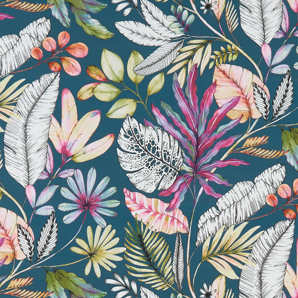 Tropicana Multi by Clarke And Clarke Fabric CLARKE & CLARKE PALMERO COTTON - 100% Spain MEDIUM Horizontal: 18 and Vertical: 22.125 54 - Fabric Carolina -