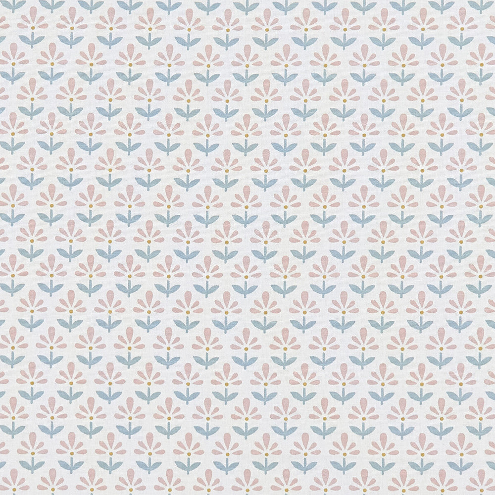 Fleur Blush/Mineral by Clarke And Clarke Fabric CLARKE & CLARKE CO-ORDINATES COTTON - 100% Turkey MEDIUM Horizontal: 1.375 and Vertical: 2.5 54 - Fabric Carolina -
