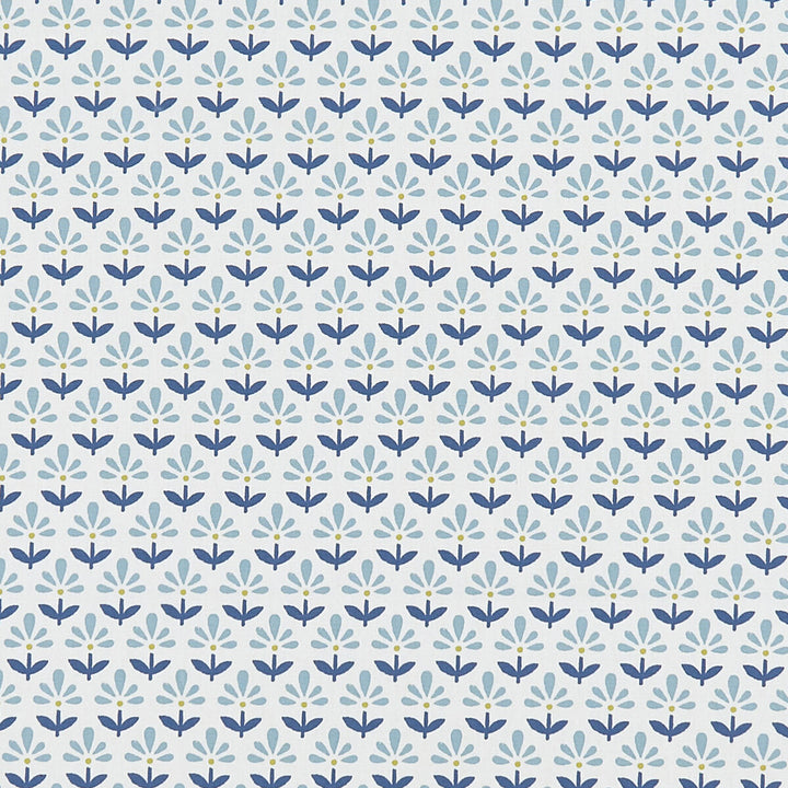 Fleur Denim by Clarke And Clarke Fabric CLARKE & CLARKE CO-ORDINATES COTTON - 100% Turkey MEDIUM Horizontal: 1.375 and Vertical: 2.5 54 - Fabric Carolina -