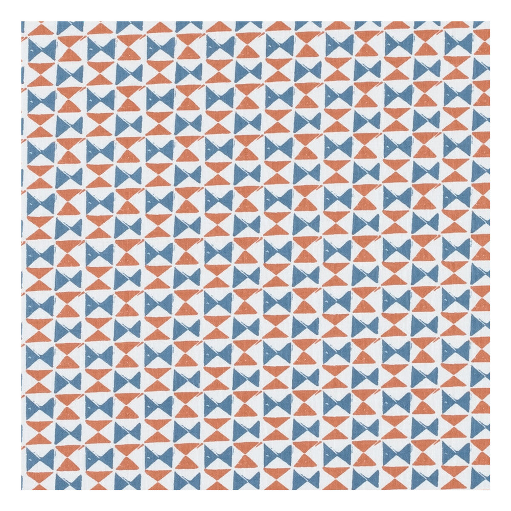 Orianna Denim/Spice by Clarke And Clarke Fabric CLARKE & CLARKE CO-ORDINATES COTTON - 100% Turkey MEDIUM Horizontal: 1.375 and Vertical: 1.625 54 - Fabric Carolina -