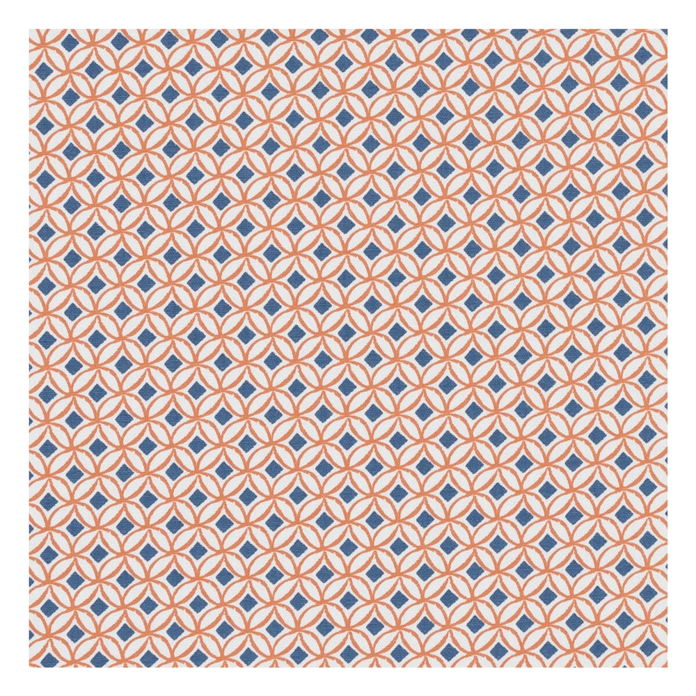 Ortis Denim/Spice by Clarke And Clarke Fabric CLARKE & CLARKE CO-ORDINATES COTTON - 100% Turkey MEDIUM Horizontal: 1 and Vertical: 1.125 54 - Fabric Carolina -