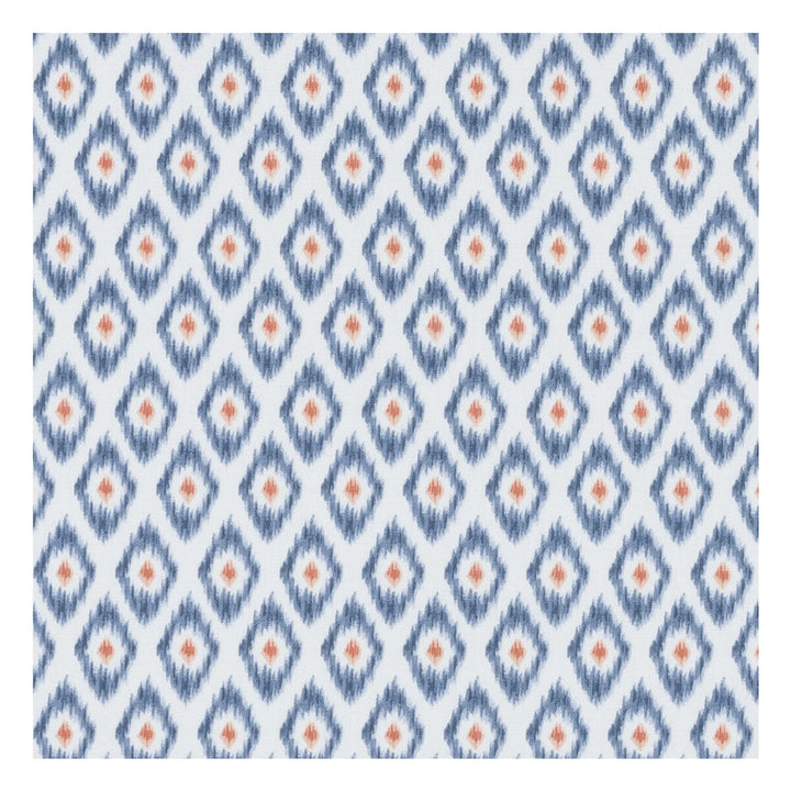 Zora Denim/Spice by Clarke And Clarke Designer Fabric CLARKE & CLARKE CO-ORDINATES COTTON - 100% Turkey MEDIUM Horizontal: 1.375 and Vertical: 2.875 54 - Swanky Fabrics -