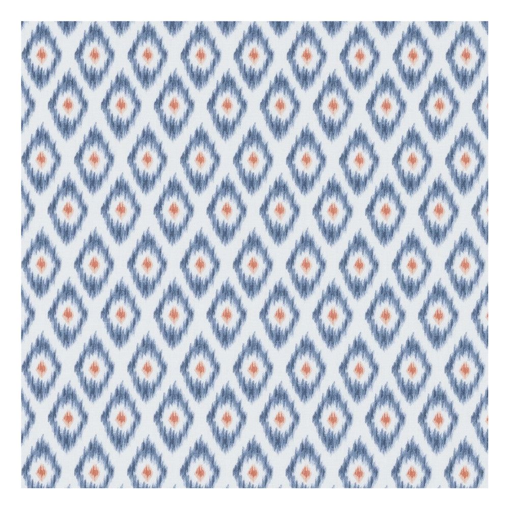 Zora Denim/Spice by Clarke And Clarke Fabric CLARKE & CLARKE CO-ORDINATES COTTON - 100% Turkey MEDIUM Horizontal: 1.375 and Vertical: 2.875 54 - Fabric Carolina -
