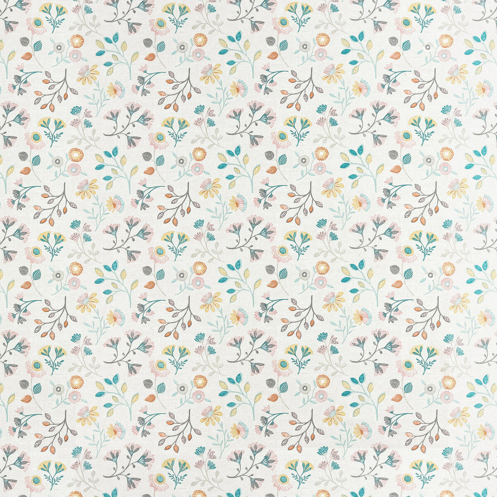 Alder Coral/Teal by Clarke And Clarke Fabric Clarke And Clarke Fabric Alder Coral/TealFabric CLARKE & CLARKE BOHEMIA COTTON - 100% Turkey </p><p>Repeat: H: 13.5, V: 12.6 54 - Fabric Carolina -