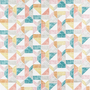 Lanna Coral/Teal by Clarke And Clarke Fabric