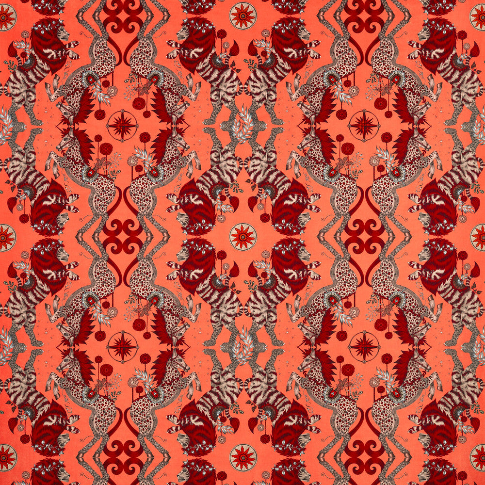 Caspian Velvet Coral by Clarke And Clarke Fabric Clarke And Clarke Fabric Caspian Velvet CoralFabric WILDERIE BY EMMA J SHIPLEY FOR C&C POLYESTER - 100% Spain </p><p>Repeat: H: 27, V: 25.12 55 - Fabric Carolina -