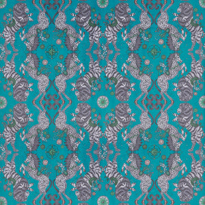 Caspian Velvet Teal by Clarke And Clarke Fabric