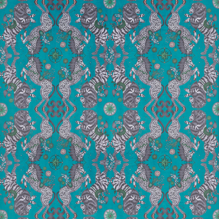 Caspian Velvet Teal by Clarke And Clarke Fabric Clarke And Clarke Fabric Caspian Velvet TealFabric WILDERIE BY EMMA J SHIPLEY FOR C&C POLYESTER - 100% Spain </p><p>Repeat: H: 27, V: 25.12 55 - Fabric Carolina -
