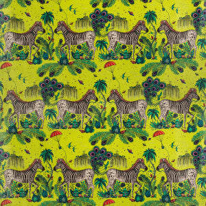 Lost World Velvet Lime by Clarke And Clarke Fabric