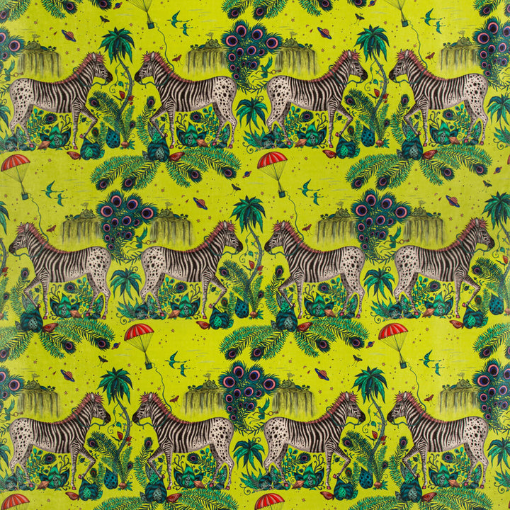 Lost World Velvet Lime by Clarke And Clarke Fabric WILDERIE BY EMMA J SHIPLEY FOR C&C POLYESTER - 100% Spain HEAVY Horizontal: 27 and Vertical: 35.36 55 - Fabric Carolina -