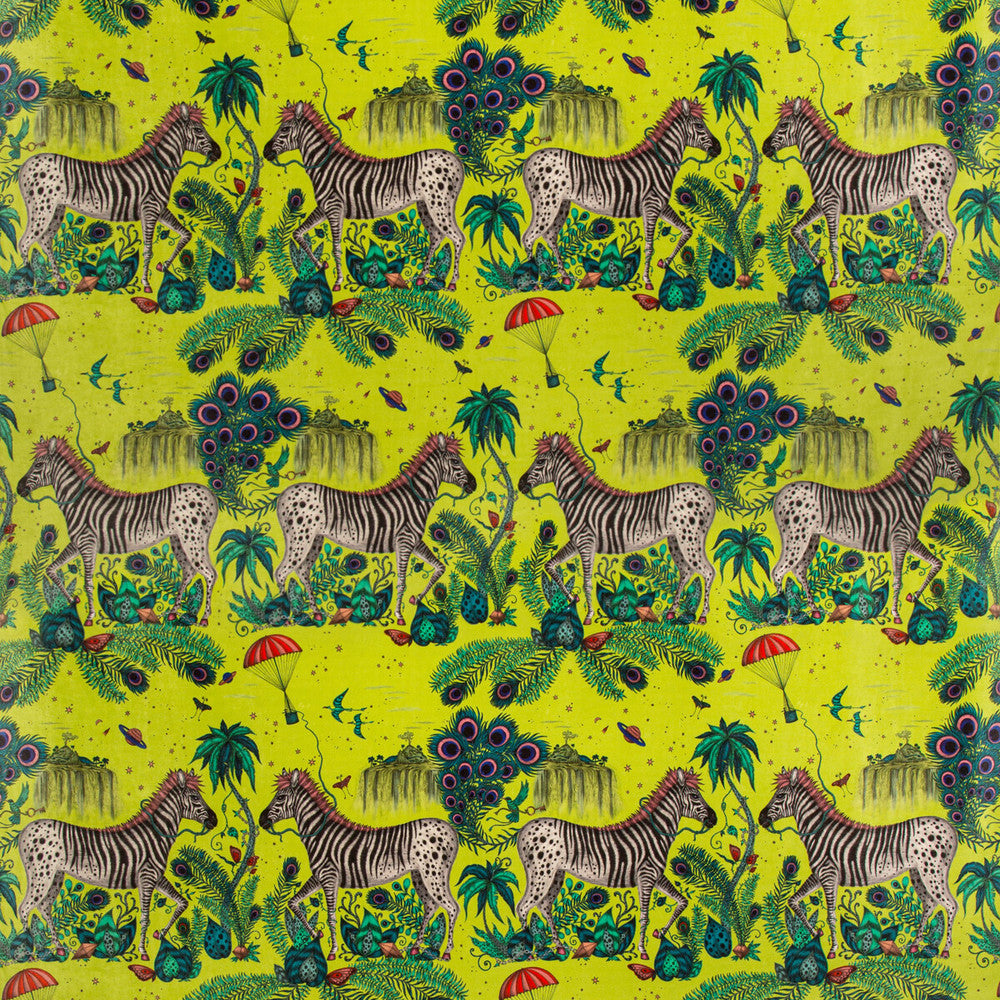 Lost World Velvet Lime by Clarke And Clarke Fabric Clarke And Clarke Fabric Lost World Velvet LimeFabric WILDERIE BY EMMA J SHIPLEY FOR C&C POLYESTER - 100% Spain </p><p>Repeat: H: 27, V: 35.36 55 - Fabric Carolina -