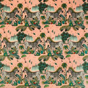 Lost World Velvet Pink by Clarke And Clarke Fabric