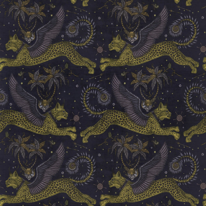 Lynx Velvet Charcoal by Clarke And Clarke Fabric WILDERIE BY EMMA J SHIPLEY FOR C&C POLYESTER - 100% Spain HEAVY Horizontal: 27 and Vertical: 34.1 55 - Fabric Carolina -