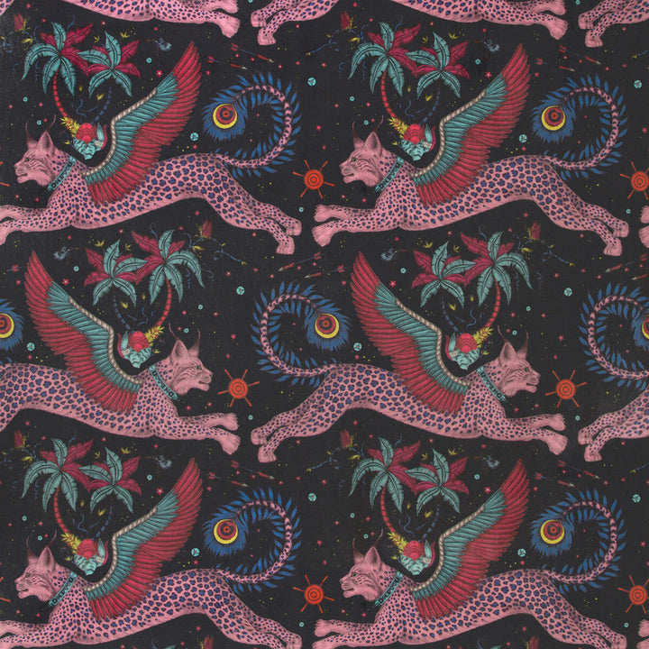 Lynx Velvet Navy by Clarke And Clarke Designer Fabric WILDERIE BY EMMA J SHIPLEY FOR C&C POLYESTER - 100% Spain HEAVY Horizontal: 27 and Vertical: 34.1 55 - Swanky Fabrics -