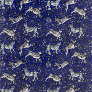 Protea Velvet Blue by Clarke And Clarke Fabric