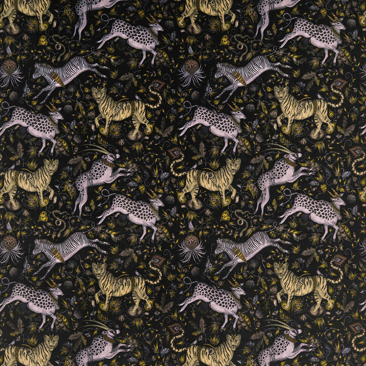 Protea Velvet Charcoal by Clarke And Clarke Fabric WILDERIE BY EMMA J SHIPLEY FOR C&C POLYESTER - 100% Spain HEAVY Horizontal: 27 and Vertical: 25.36 55 - Fabric Carolina -