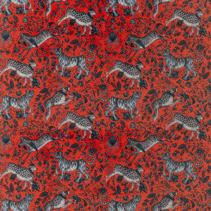 Protea Velvet Coral by Clarke And Clarke Fabric