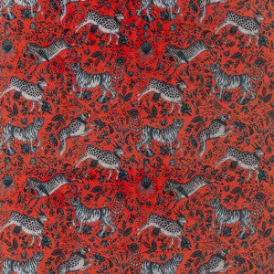 Protea Velvet Coral by Clarke And Clarke Fabric
