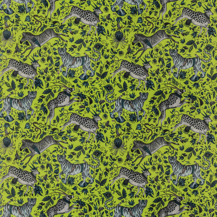 Protea Velvet Lime by Clarke And Clarke Designer Fabric WILDERIE BY EMMA J SHIPLEY FOR C&C POLYESTER - 100% Spain HEAVY Horizontal: 27 and Vertical: 25.36 55 - Swanky Fabrics -