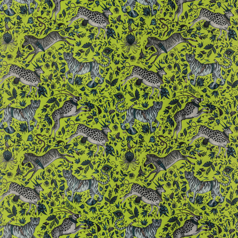 Protea Velvet Lime by Clarke And Clarke Fabric WILDERIE BY EMMA J SHIPLEY FOR C&C POLYESTER - 100% Spain HEAVY Horizontal: 27 and Vertical: 25.36 55 - Fabric Carolina -