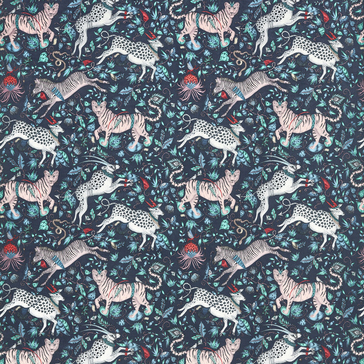 Protea Velvet Navy by Clarke And Clarke Fabric WILDERIE BY EMMA J SHIPLEY FOR C&C POLYESTER - 100% Spain HEAVY Horizontal: 27 and Vertical: 25.36 55 - Fabric Carolina -
