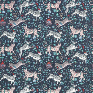 Protea Velvet Navy by Clarke And Clarke Fabric